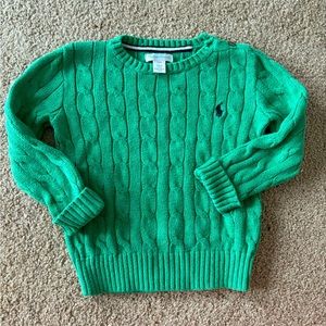 - Polo Ralph Lauren Toddler Green Cable Knit Sweater Long Sleeve Size 24mo